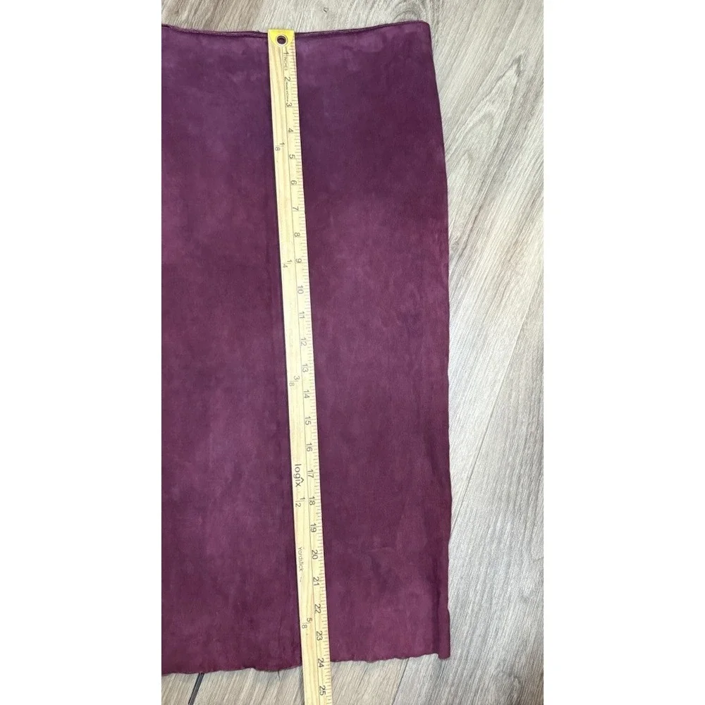 Jitrois Stretch Leather Skirt Burgundy Lambskin Size 36 XS Designer Edgy Chic - Picture 8 of 9